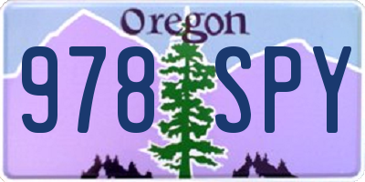 OR license plate 978SPY