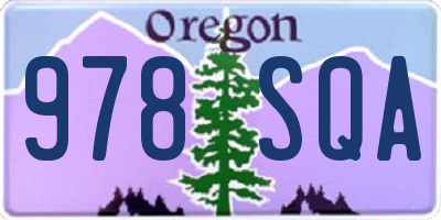 OR license plate 978SQA