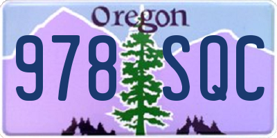 OR license plate 978SQC
