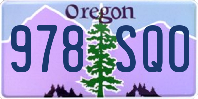 OR license plate 978SQO
