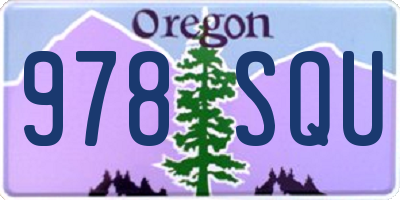 OR license plate 978SQU