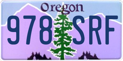 OR license plate 978SRF