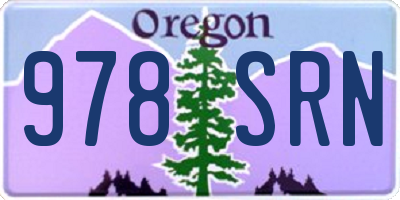 OR license plate 978SRN