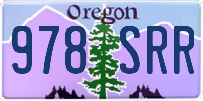 OR license plate 978SRR