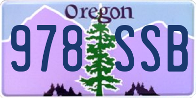 OR license plate 978SSB