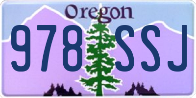 OR license plate 978SSJ