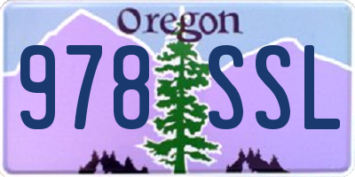 OR license plate 978SSL