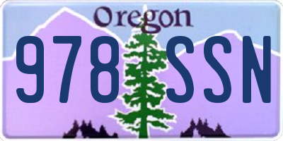 OR license plate 978SSN