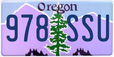OR license plate 978SSU