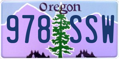 OR license plate 978SSW