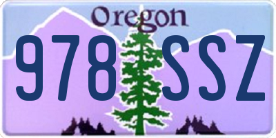 OR license plate 978SSZ