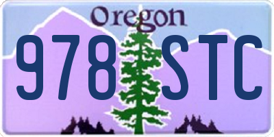 OR license plate 978STC