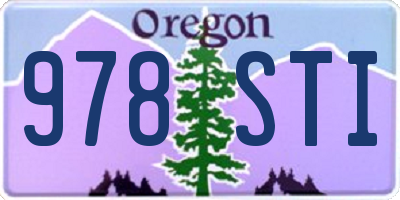 OR license plate 978STI