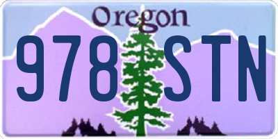 OR license plate 978STN