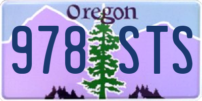 OR license plate 978STS