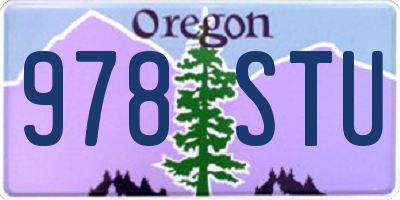OR license plate 978STU