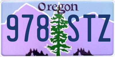 OR license plate 978STZ