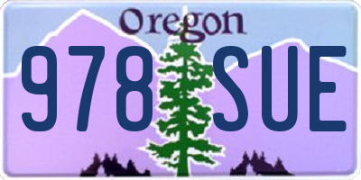 OR license plate 978SUE