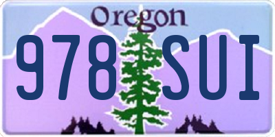 OR license plate 978SUI