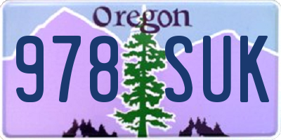 OR license plate 978SUK