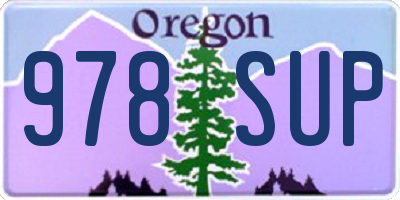 OR license plate 978SUP