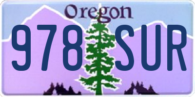 OR license plate 978SUR