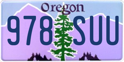 OR license plate 978SUU