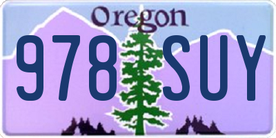 OR license plate 978SUY