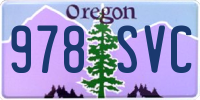 OR license plate 978SVC