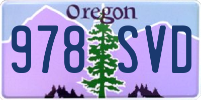 OR license plate 978SVD