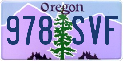 OR license plate 978SVF