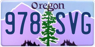 OR license plate 978SVG
