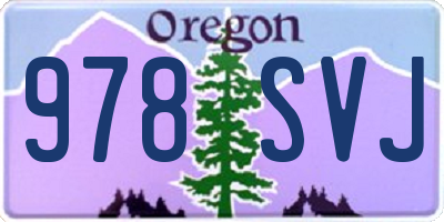 OR license plate 978SVJ