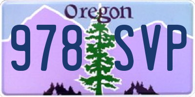 OR license plate 978SVP