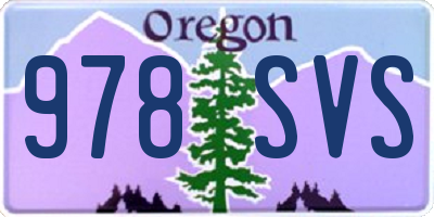 OR license plate 978SVS