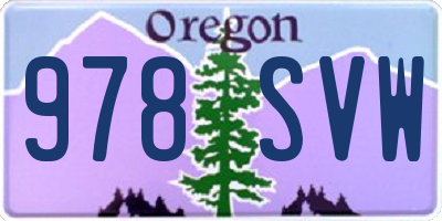 OR license plate 978SVW