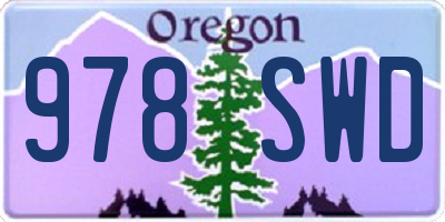 OR license plate 978SWD
