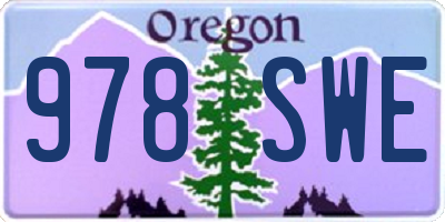 OR license plate 978SWE