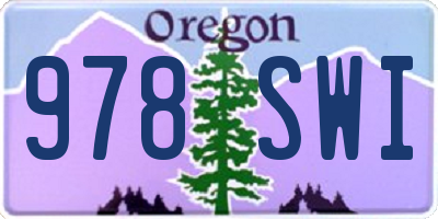 OR license plate 978SWI