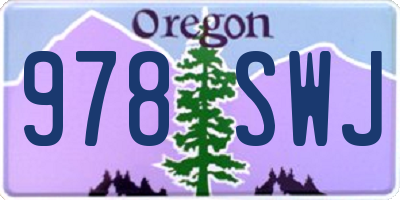 OR license plate 978SWJ
