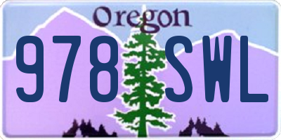 OR license plate 978SWL