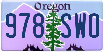 OR license plate 978SWO