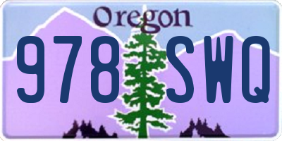 OR license plate 978SWQ