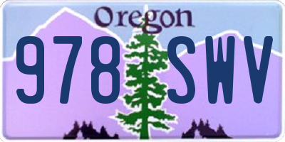 OR license plate 978SWV