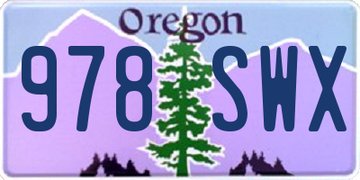 OR license plate 978SWX