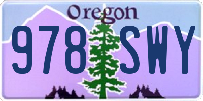 OR license plate 978SWY