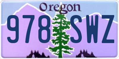 OR license plate 978SWZ
