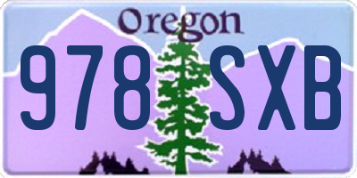 OR license plate 978SXB