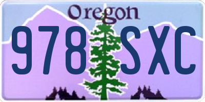 OR license plate 978SXC