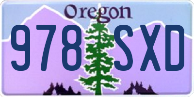 OR license plate 978SXD